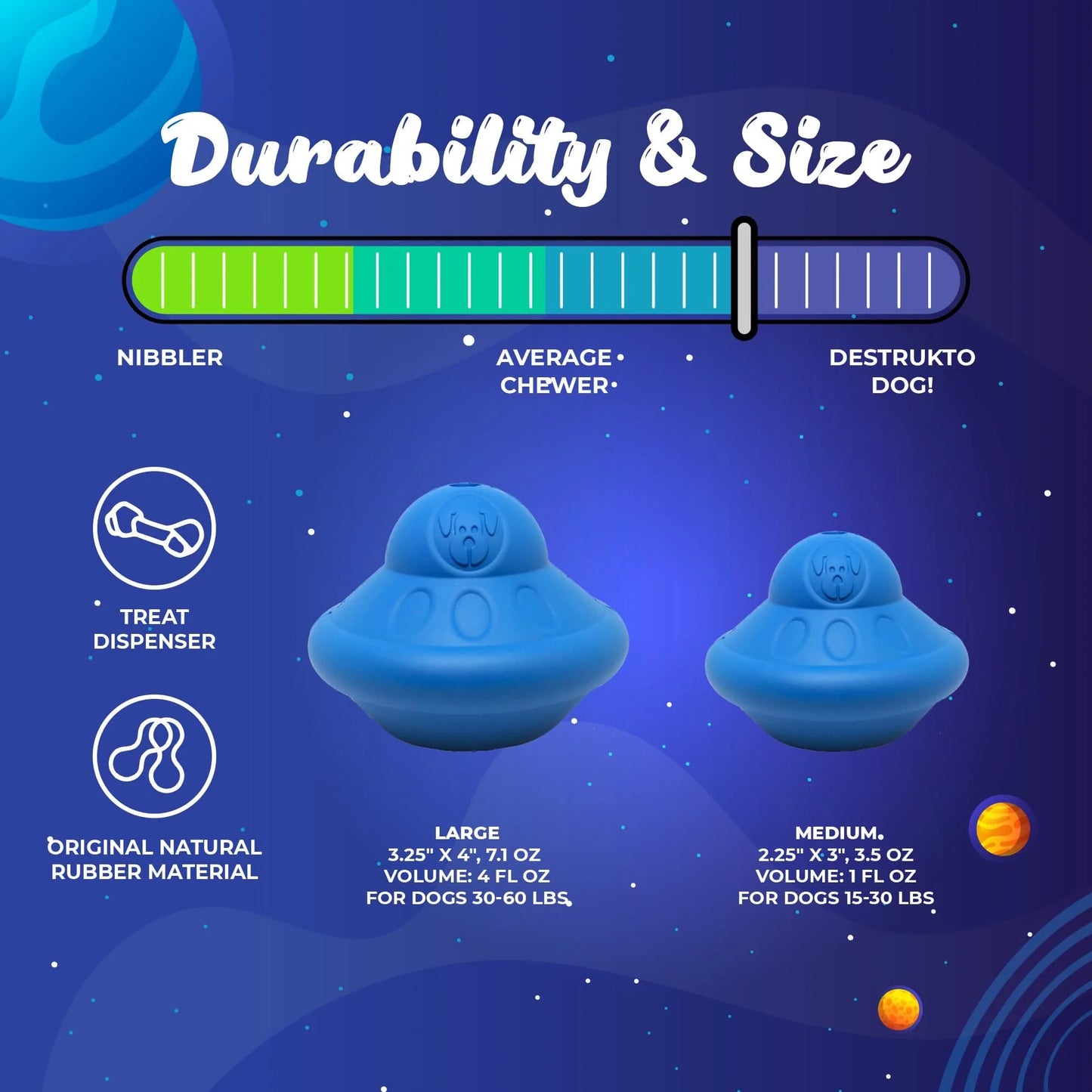 Sodapup Flying Saucer Durable Rubber Chew Toy & Treat Dispenser