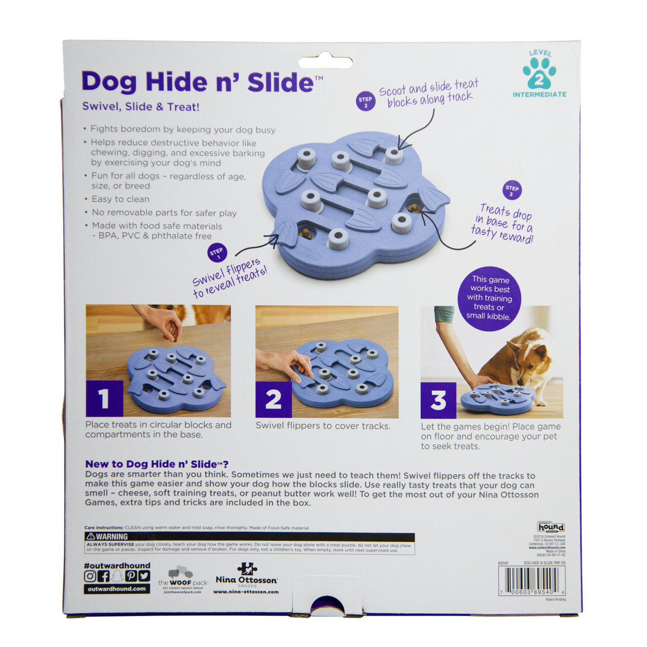 Nina Ottosson Dog Hide N Slide Puzzle - Purple