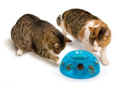 Smartcat Tiger Diner Interactive Slow Cat Bowl - Blue Plastic