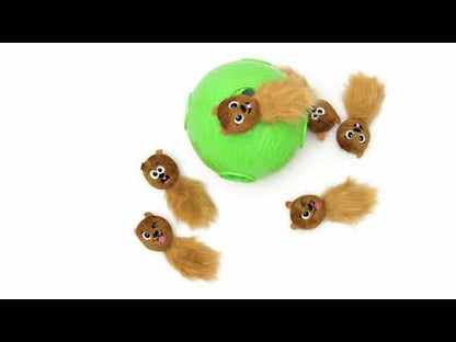 Outward Hound Dog Snuffle N' Treat Ball with 6 Plush Chipmunks